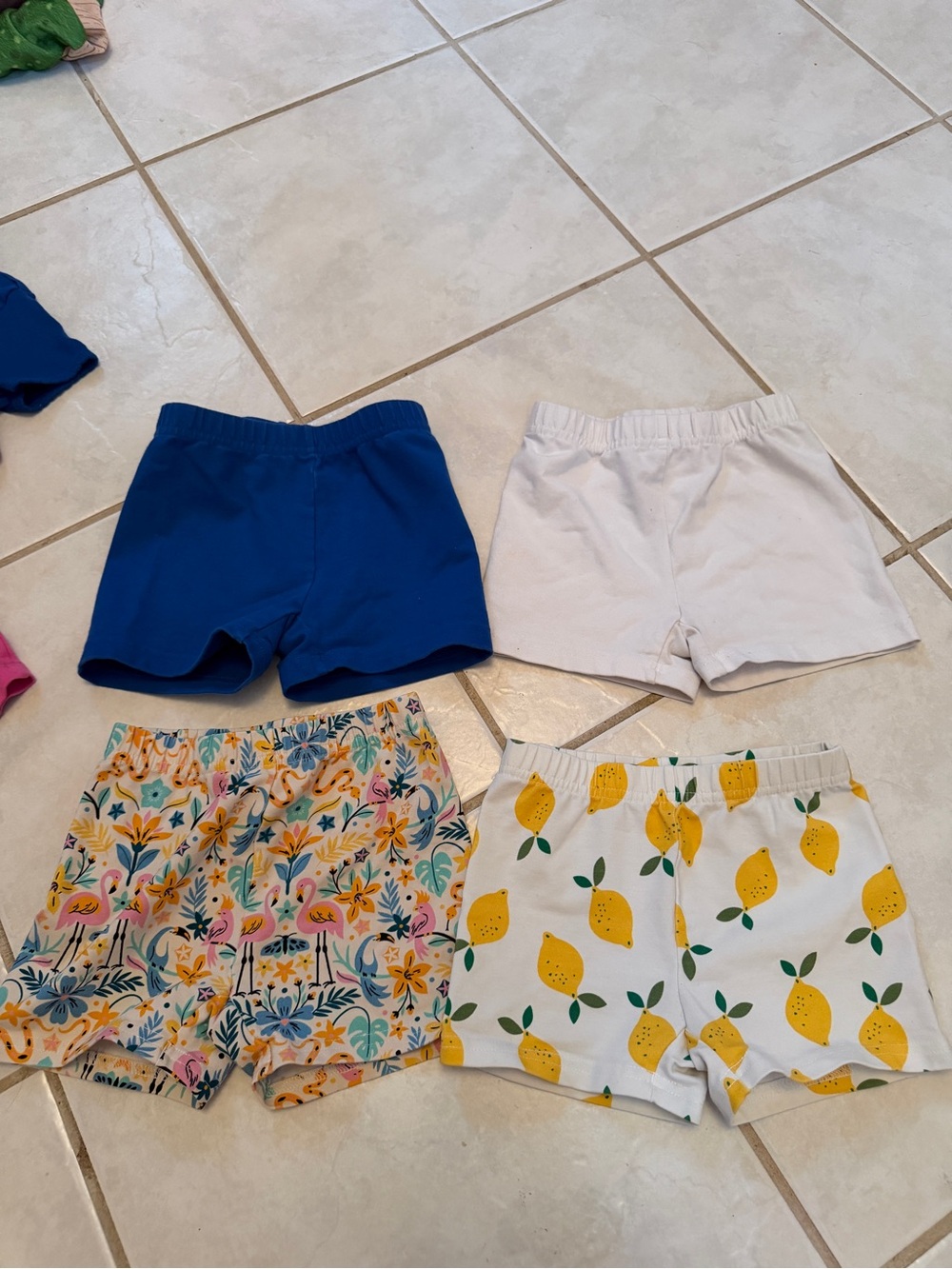 Hanna Andersson Floral Elastic Waist Shorts - Blue, Yellow, Pink, Cream